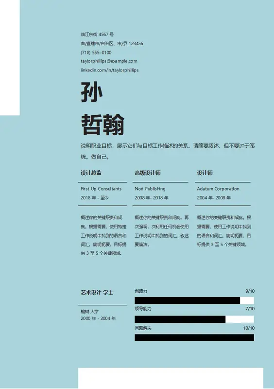 干净雅致简历